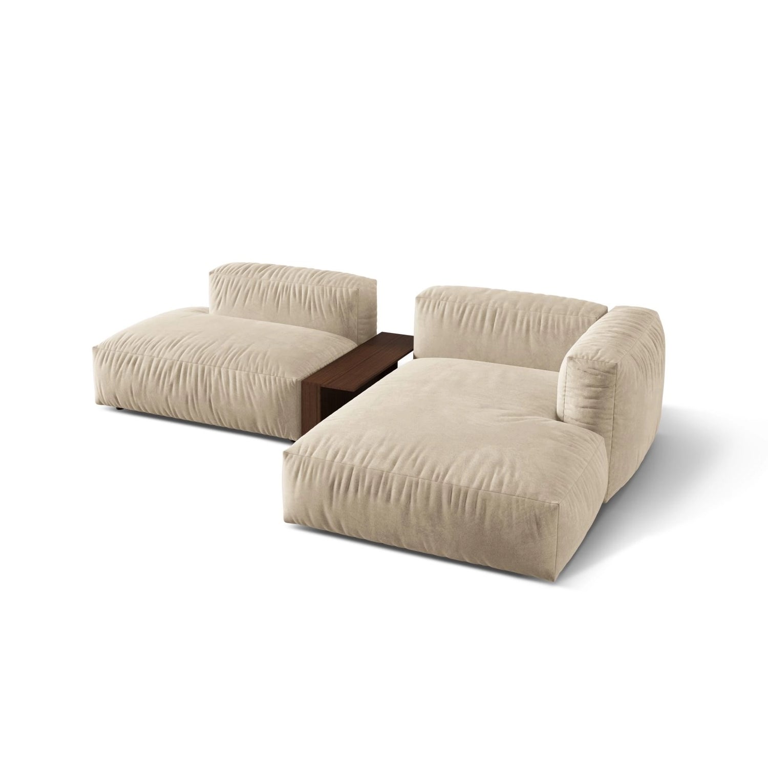 Martina modulares Ecksofa, Rechte Seite, aus Samt, Cord oder Strukturstoff, 285x176 cm von Micadoni – Bild 4