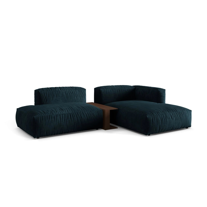 Martina modulares Ecksofa, Rechte Seite, aus Samt in Deep Petrol (Vogue 13), 285x176 cm von Micadoni – Bild 3