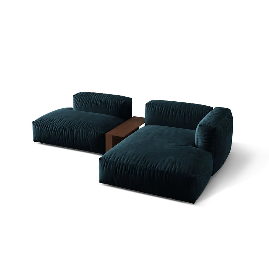 Martina modulares Ecksofa, Rechte Seite, aus Samt in Deep Petrol (Vogue 13), 285x176 cm von Micadoni – Bild 4