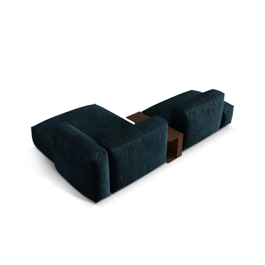 Martina modulares Ecksofa, Rechte Seite, aus Samt in Deep Petrol (Vogue 13), 285x176 cm von Micadoni – Bild 5
