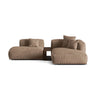 Martina modulares Ecksofa, Rechte Seite, aus Samt in Dunkelbeige (Vogue 3), 285x176 cm von Micadoni – Bild 1