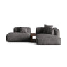 Martina modulares Ecksofa, Rechte Seite, aus Samt in Grau (Vogue 15), 285x176 cm von Micadoni – Bild 1