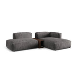 Martina modulares Ecksofa, Rechte Seite, aus Samt in Grau (Vogue 15), 285x176 cm von Micadoni – Bild 3