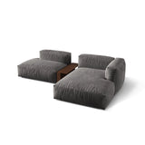 Martina modulares Ecksofa, Rechte Seite, aus Samt in Grau (Vogue 15), 285x176 cm von Micadoni – Bild 4