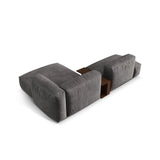 Martina modulares Ecksofa, Rechte Seite, aus Samt in Grau (Vogue 15), 285x176 cm von Micadoni – Bild 5