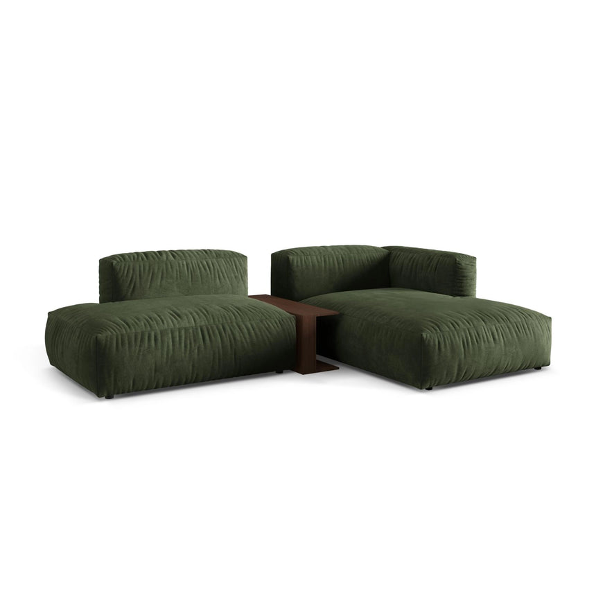 Martina modulares Ecksofa, Rechte Seite, aus Samt in Grün (Vogue 11), 285x176 cm von Micadoni – Bild 3