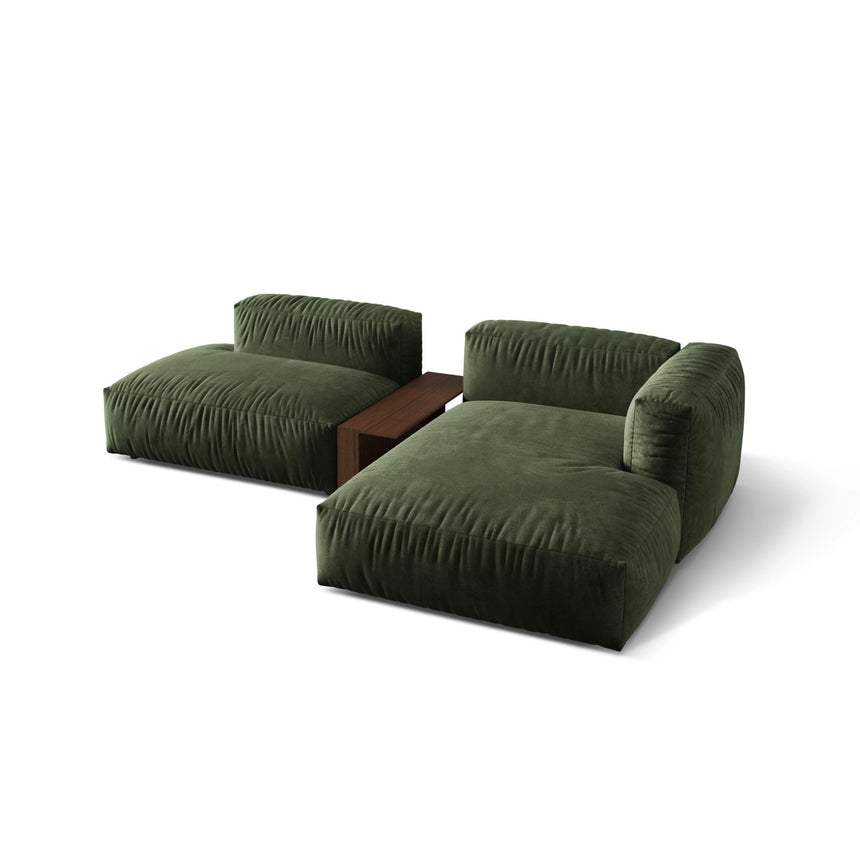 Martina modulares Ecksofa, Rechte Seite, aus Samt in Grün (Vogue 11), 285x176 cm von Micadoni – Bild 4