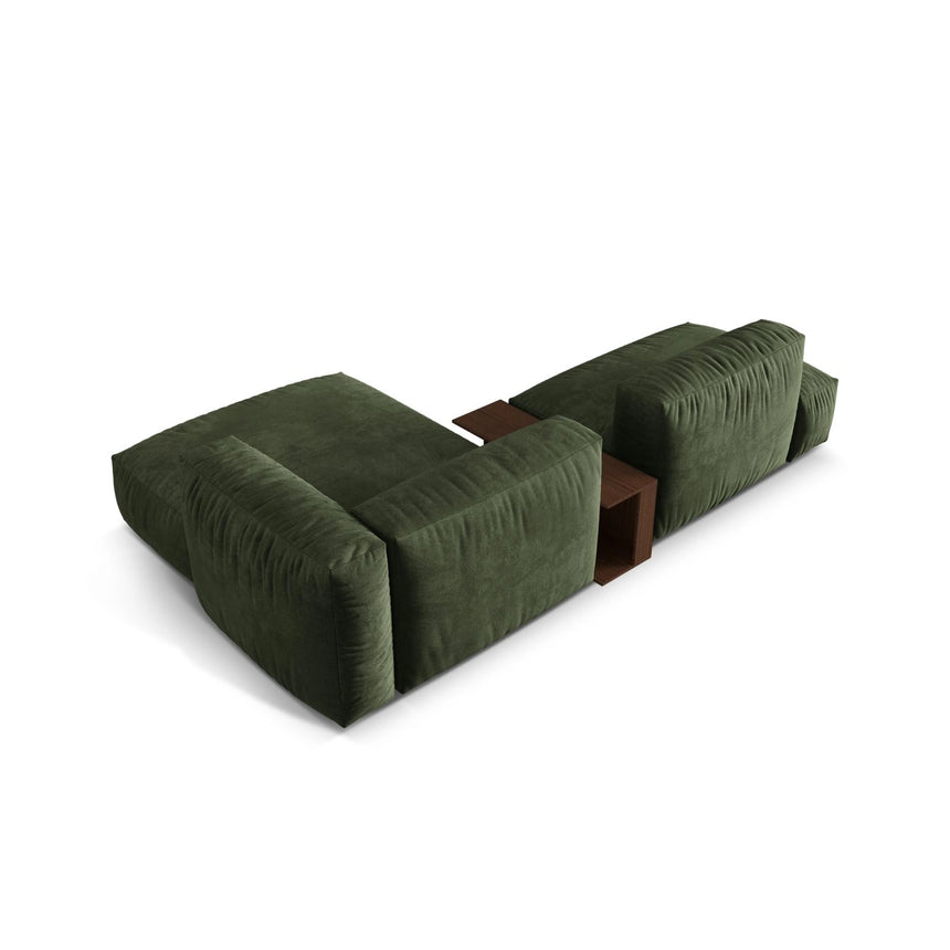 Martina modulares Ecksofa, Rechte Seite, aus Samt in Grün (Vogue 11), 285x176 cm von Micadoni – Bild 5