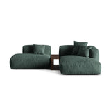 Martina modulares Ecksofa, Rechte Seite, aus Samt in Petrol (Vogue 12), 285x176 cm von Micadoni – Bild 1