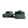 Martina modulares Ecksofa, Rechte Seite, aus Samt in Petrol (Vogue 12), 285x176 cm von Micadoni – Bild 1