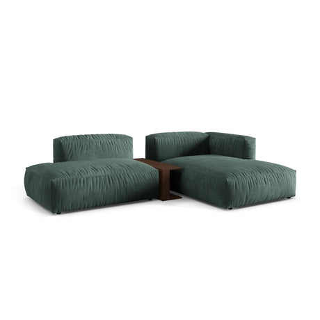 Martina modulares Ecksofa, Rechte Seite, aus Samt in Petrol (Vogue 12), 285x176 cm von Micadoni – Bild 3