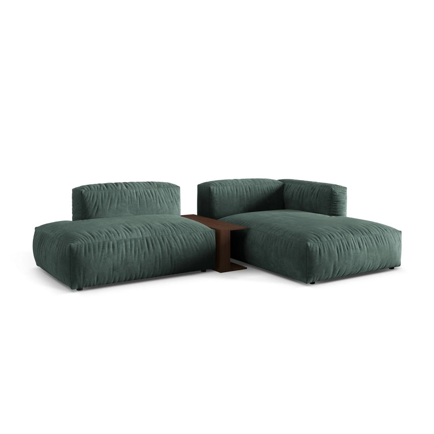 Martina modulares Ecksofa, Rechte Seite, aus Samt in Petrol (Vogue 12), 285x176 cm von Micadoni – Bild 3