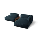 Martina modulares Ecksofa, Rechte Seite, aus Strukturierter Stoff in Blau Jeans (Boston Ocean), 285x176 cm von Micadoni – Bild 4