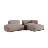 Martina modulares Ecksofa, Rechte Seite, aus Strukturierter Stoff in Dunkelbeige (Boston Trufa), 285x176 cm von Micadoni – Bild 3