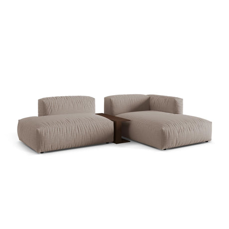 Martina modulares Ecksofa, Rechte Seite, aus Strukturierter Stoff in Dunkelbeige (Boston Trufa), 285x176 cm von Micadoni – Bild 3