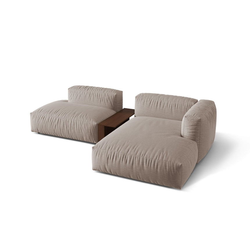 Martina modulares Ecksofa, Rechte Seite, aus Strukturierter Stoff in Dunkelbeige (Boston Trufa), 285x176 cm von Micadoni – Bild 4