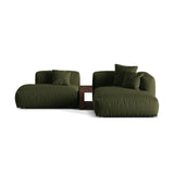 Martina modulares Ecksofa, Rechte Seite, aus Strukturierter Stoff in Grün (Boston Forest), 285x176 cm von Micadoni – Bild 1