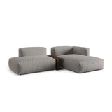 Martina modulares Ecksofa, Rechte Seite, aus Strukturierter Stoff in Hellgrau (Boston Light Grey), 285x176 cm von Micadoni – Bild 3