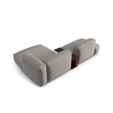 Martina modulares Ecksofa, Rechte Seite, aus Strukturierter Stoff in Hellgrau (Boston Light Grey), 285x176 cm von Micadoni – Bild 5