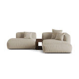Martina modulares Ecksofa, Rechte Seite, aus Strukturierter Stoff in Leichtes Beige (Boston Toffee), 285x176 cm von Micadoni – Bild 1