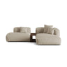 Martina modulares Ecksofa, Rechte Seite, aus Strukturierter Stoff in Leichtes Beige (Boston Toffee), 285x176 cm von Micadoni – Bild 1