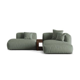 Martina modulares Ecksofa, Rechte Seite, aus Strukturierter Stoff in Moosgrün (Boston Water Green), 285x176 cm von Micadoni – Bild 1