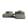 Martina modulares Ecksofa, Rechte Seite, aus Strukturierter Stoff in Moosgrün (Boston Water Green), 285x176 cm von Micadoni – Bild 1