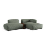 Martina modulares Ecksofa, Rechte Seite, aus Strukturierter Stoff in Moosgrün (Boston Water Green), 285x176 cm von Micadoni – Bild 3
