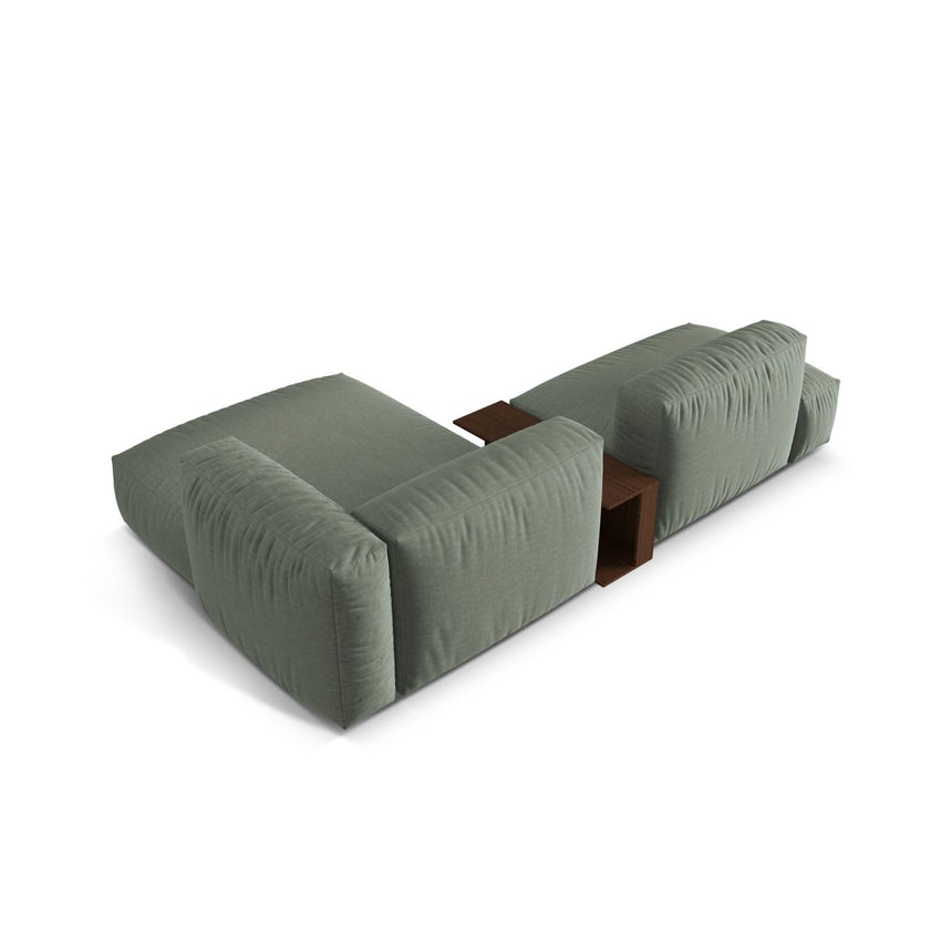 Martina modulares Ecksofa, Rechte Seite, aus Strukturierter Stoff in Moosgrün (Boston Water Green), 285x176 cm von Micadoni – Bild 5