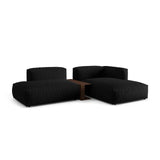 Martina modulares Ecksofa, Rechte Seite, aus Strukturierter Stoff in Schwarz (Boston Black), 285x176 cm von Micadoni – Bild 3