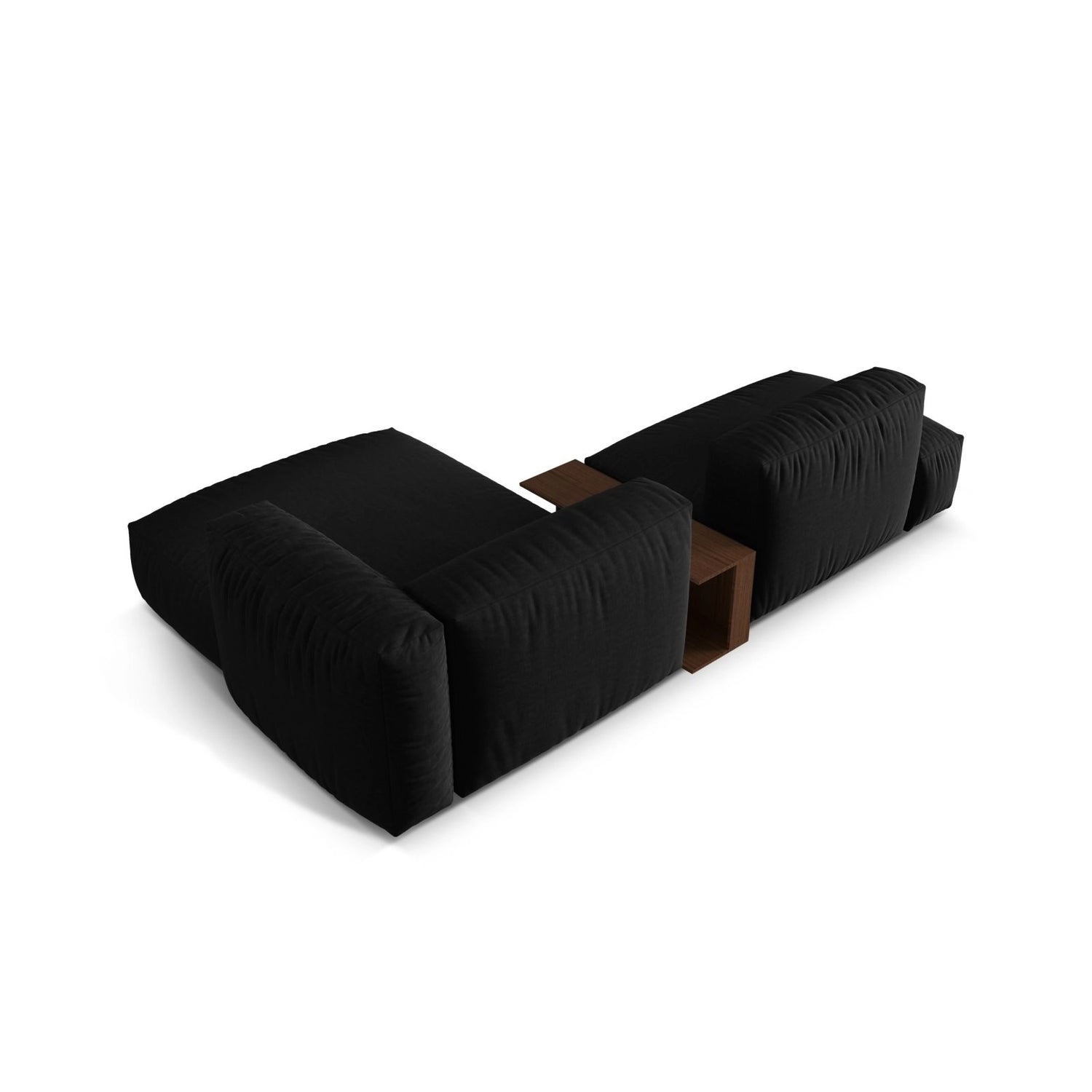 Martina modulares Ecksofa, Rechte Seite, aus Strukturierter Stoff in Schwarz (Boston Black), 285x176 cm von Micadoni – Bild 5