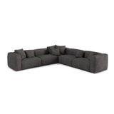 Martina modulares Ecksofa, Symmetrisch, Sitztiefe 76 cm, aus Boucle in Anthrazit (Monet Anthracite), 316x316 cm von Micadoni – Bild 1