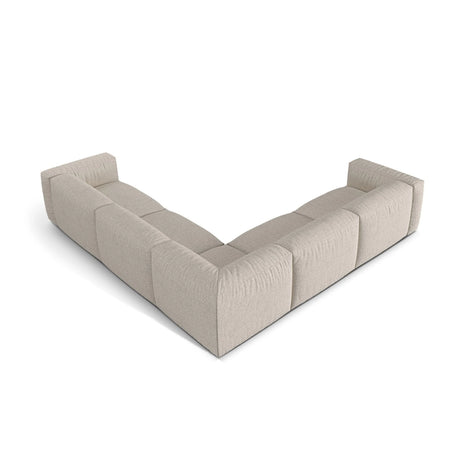 Martina modulares Ecksofa, Symmetrisch, Sitztiefe 76 cm, aus Boucle in Beige (Monet Sand), 316x316 cm von Micadoni – Bild 3