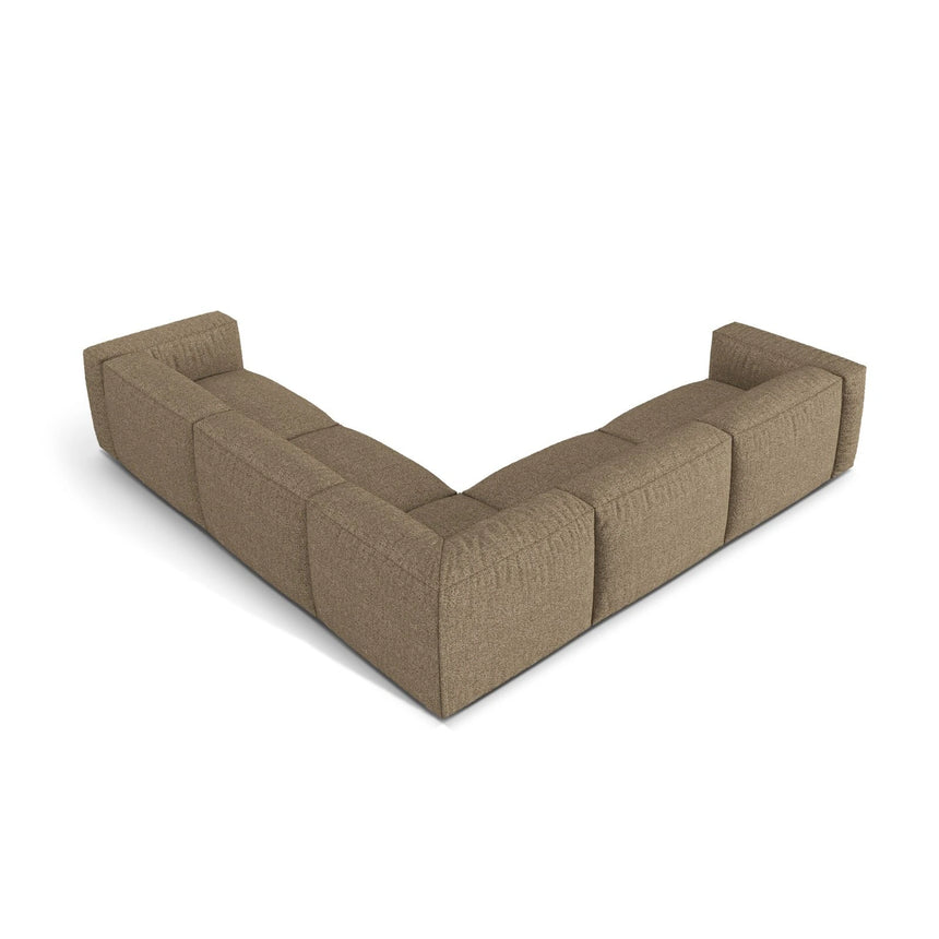 Martina modulares Ecksofa, Symmetrisch, Sitztiefe 76 cm, aus Boucle in Cappuccino (Monet Cappucino), 316x316 cm von Micadoni – Bild 3