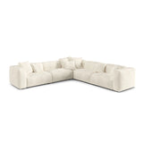 Martina modulares Ecksofa, Symmetrisch, Sitztiefe 76 cm, aus Boucle in Elfenbein (Monet Nata), 316x316 cm von Micadoni – Bild 1