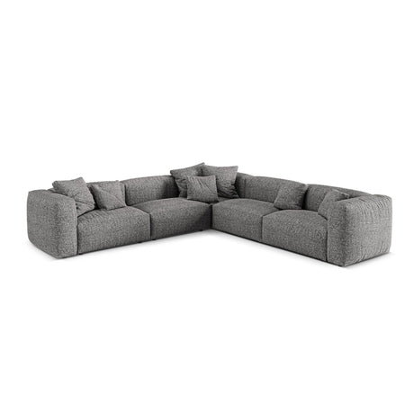 Martina modulares Ecksofa, Symmetrisch, Sitztiefe 76 cm, aus Boucle in Graphit (Monet Graphite), 316x316 cm von Micadoni – Bild 1