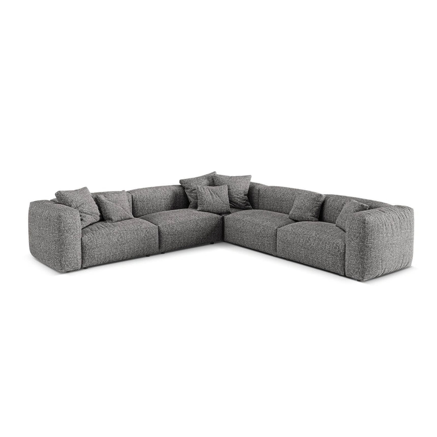 Martina modulares Ecksofa, Symmetrisch, Sitztiefe 76 cm, aus Boucle in Graphit (Monet Graphite), 316x316 cm von Micadoni – Bild 1