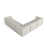Martina modulares Ecksofa, Symmetrisch, Sitztiefe 76 cm, aus Boucle in Grau Beige meliert (Monet Pearl), 316x316 cm von Micadoni – Bild 3