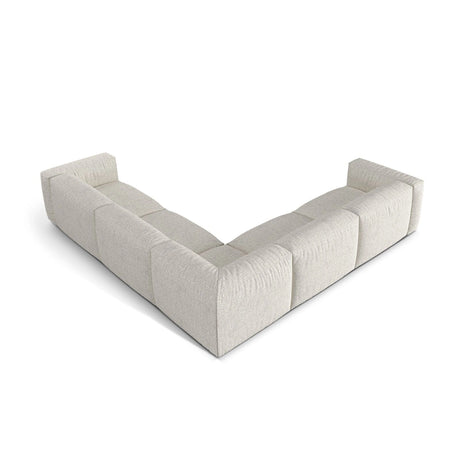 Martina modulares Ecksofa, Symmetrisch, Sitztiefe 76 cm, aus Boucle in Grau Beige meliert (Monet Pearl), 316x316 cm von Micadoni – Bild 3