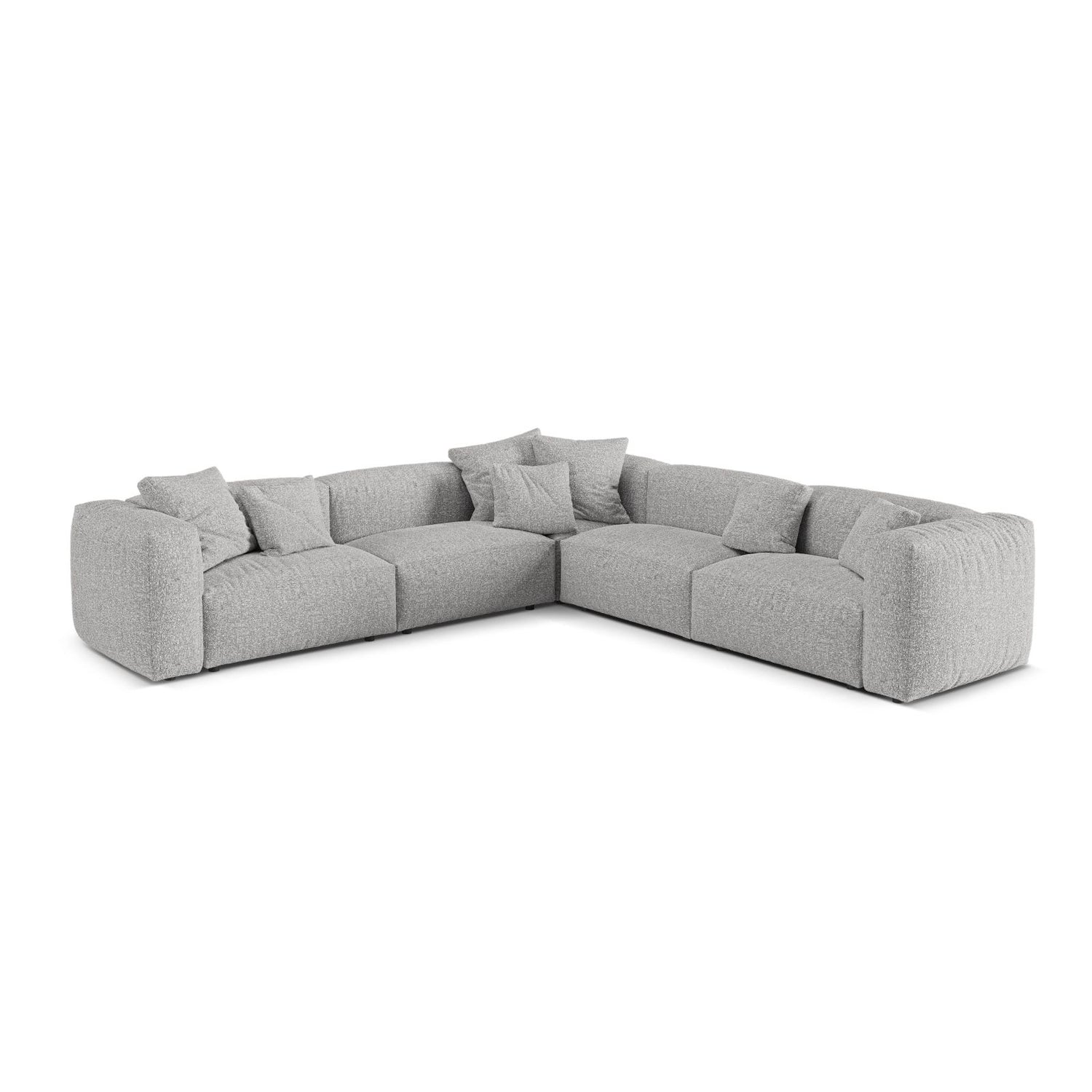 Martina modulares Ecksofa, Symmetrisch, Sitztiefe 76 cm, aus Boucle in Silber (Monet Silver), 316x316 cm von Micadoni – Bild 1