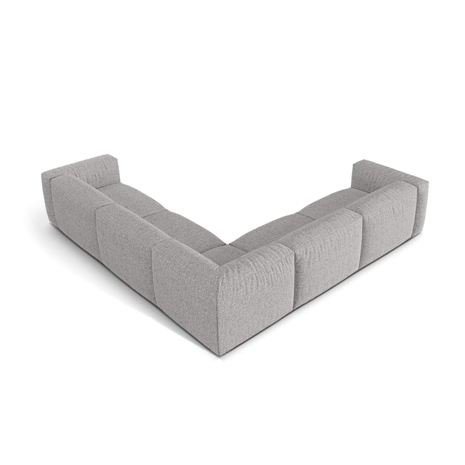 Martina modulares Ecksofa, Symmetrisch, Sitztiefe 76 cm, aus Boucle in Silber (Monet Silver), 316x316 cm von Micadoni – Bild 3