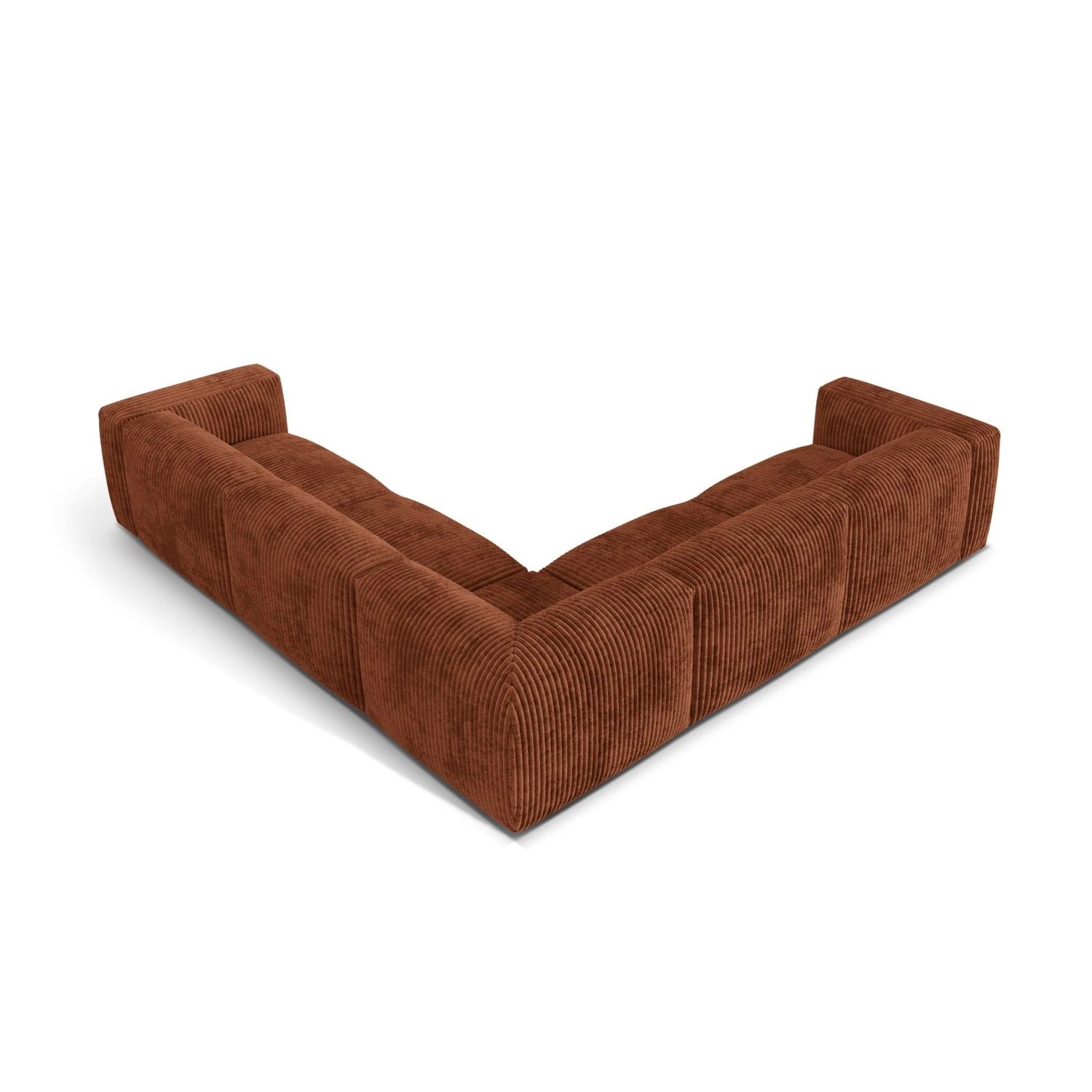 Martina modulares Ecksofa, Symmetrisch, Sitztiefe 76 cm, aus Cord in Brick (Tilia 52), 316x316 cm von Micadoni – Bild 3
