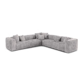 Martina modulares Ecksofa, Symmetrisch, Sitztiefe 76 cm, aus Cord in Hellgrau (Tilia 86), 316x316 cm von Micadoni – Bild 1