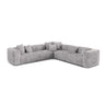 Martina modulares Ecksofa, Symmetrisch, Sitztiefe 76 cm, aus Cord in Hellgrau (Tilia 86), 316x316 cm von Micadoni – Bild 1