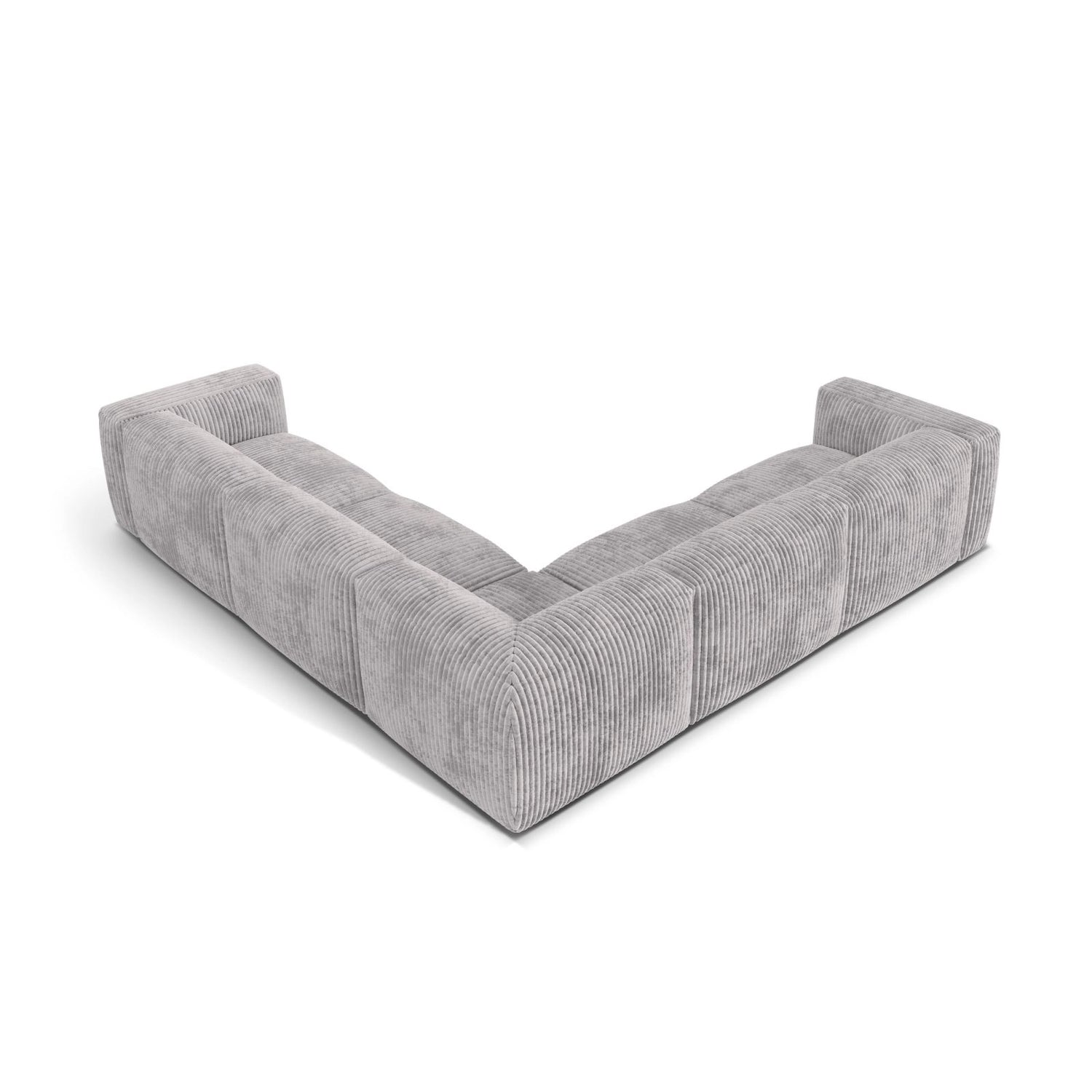Martina modulares Ecksofa, Symmetrisch, Sitztiefe 76 cm, aus Cord in Hellgrau (Tilia 86), 316x316 cm von Micadoni – Bild 3