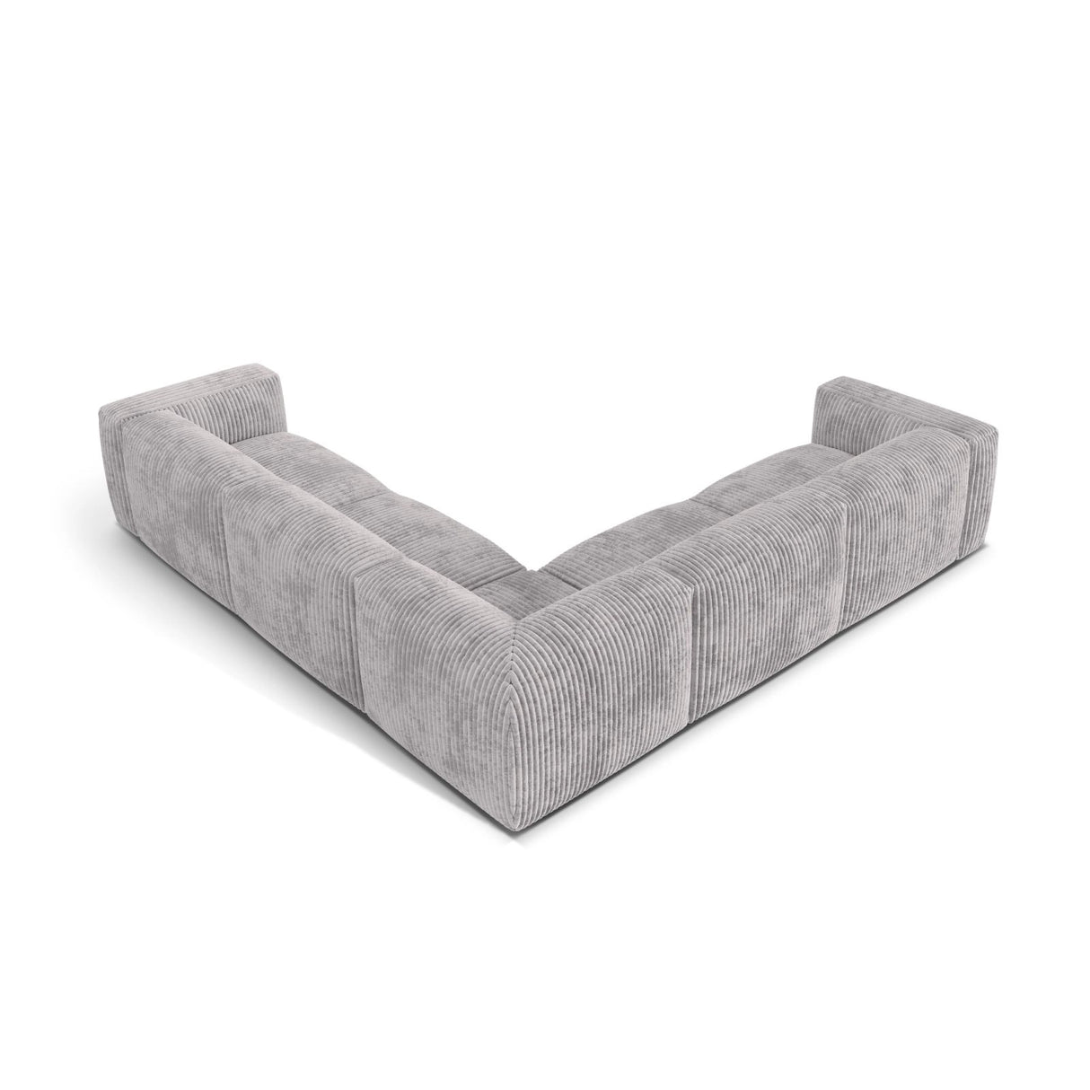 Martina modulares Ecksofa, Symmetrisch, Sitztiefe 76 cm, aus Cord in Hellgrau (Tilia 86), 316x316 cm von Micadoni – Bild 3