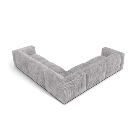 Martina modulares Ecksofa, Symmetrisch, Sitztiefe 76 cm, aus Cord in Hellgrau (Tilia 86), 316x316 cm von Micadoni – Bild 3