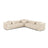Martina modulares Ecksofa, Symmetrisch, Sitztiefe 76 cm, aus Cord in Leichtes Beige (Tilia 03), 316x316 cm von Micadoni – Bild 1