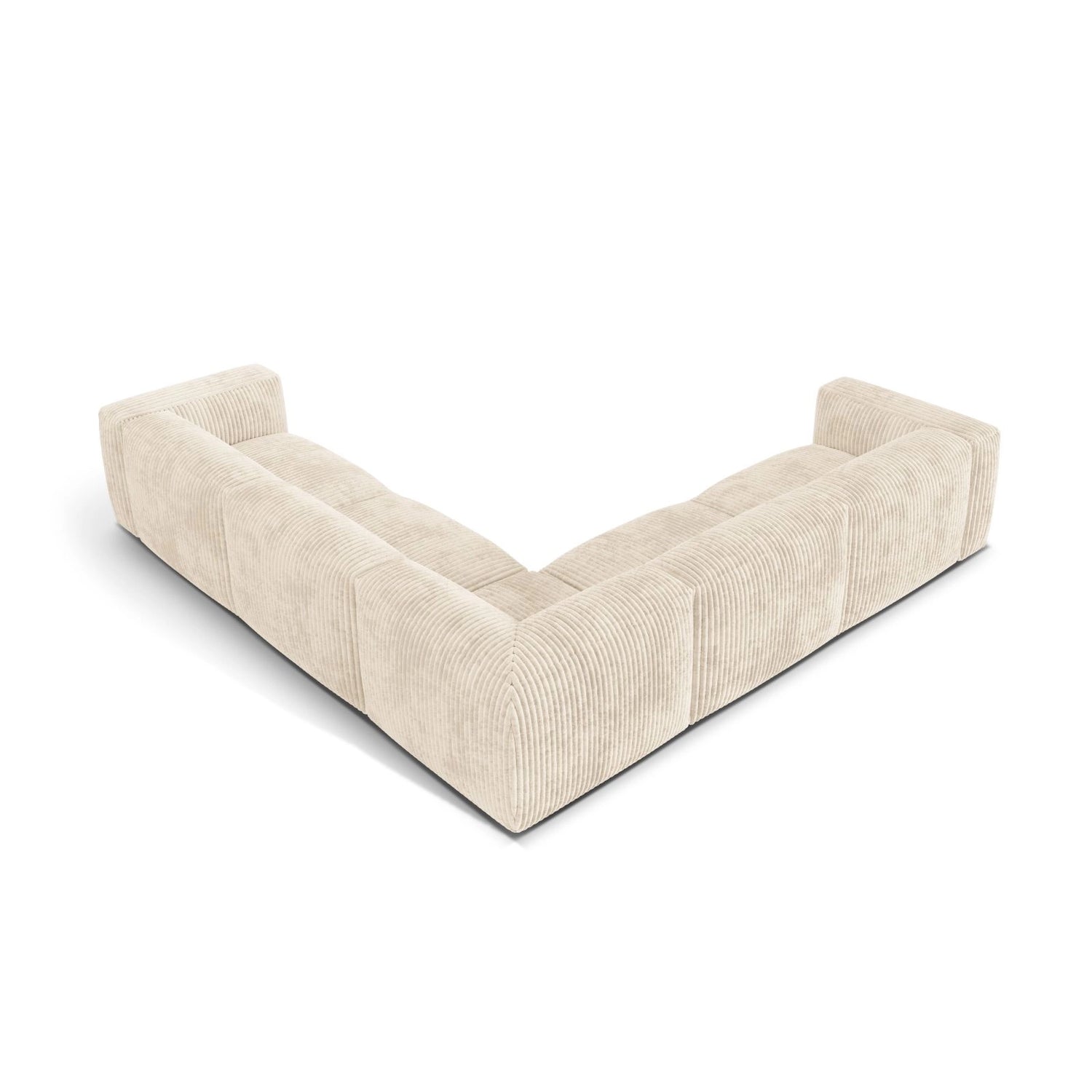 Martina modulares Ecksofa, Symmetrisch, Sitztiefe 76 cm, aus Cord in Leichtes Beige (Tilia 03), 316x316 cm von Micadoni – Bild 3