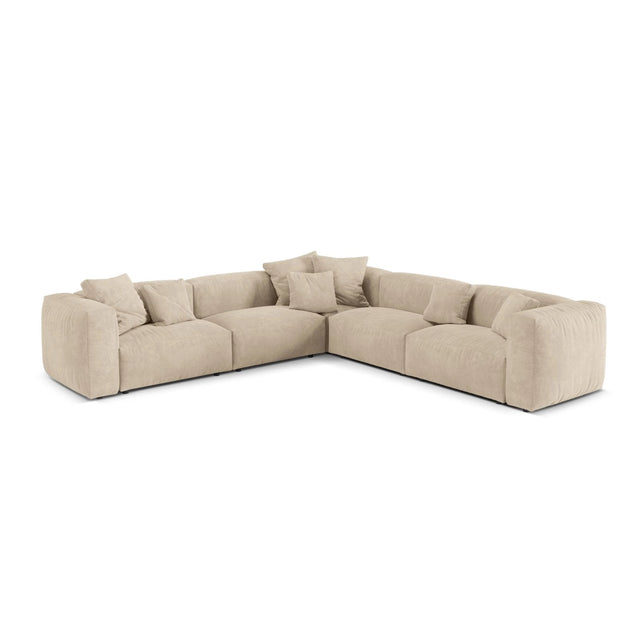 Martina modulares Ecksofa, Symmetrisch, Sitztiefe 76 cm, aus Samt, Cord, Boucle oder Strukturstoff, 316x316 cm von Micadoni – Bild 1